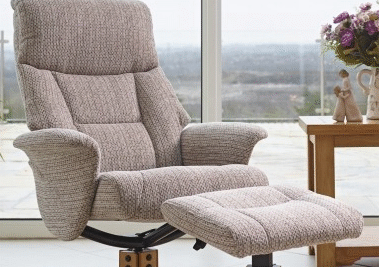 <H3>Fabric Swivel Recliner Chair</H3>